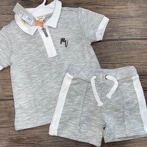 Collard shirt short set